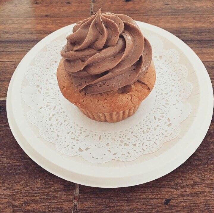 Classic cupcake with chocolate buttercream frosting